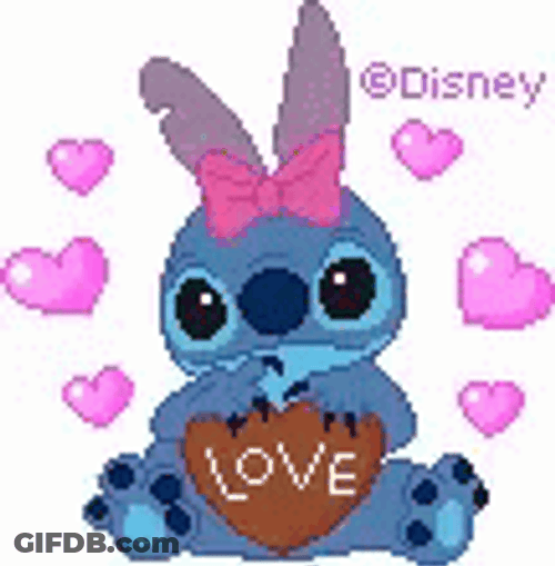 Happy Valentines Day Disney Stitch GIF