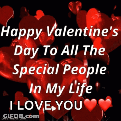 Happy Valentines Day Lovely Message Text Art GIF