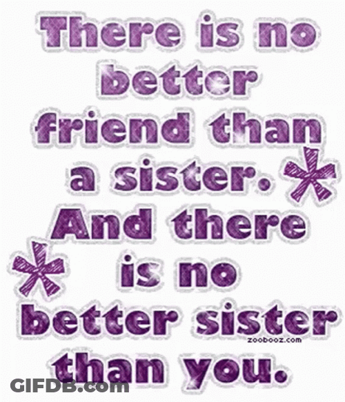 Happy Valentines Day Sister Heartfelt Sparkling Text GIF