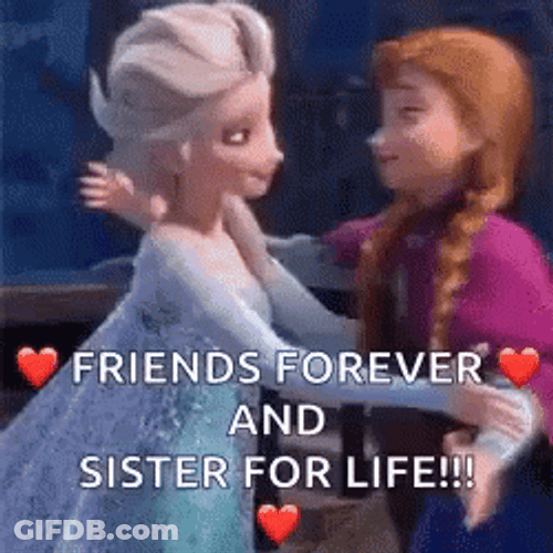 Happy Valentines Day Sisters Elsa And Ana Frozen GIF