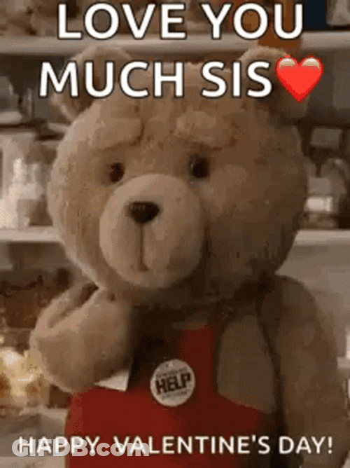 Happy Valentines Day Sisters Sending Kisses GIF