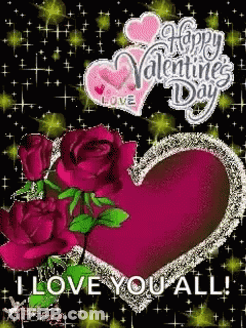 Happy Valentines Day Sisters Shimmering Heart GIF