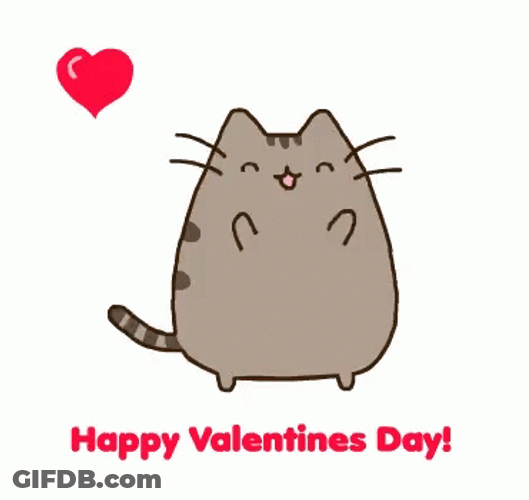 Happy Valentines Day Son Cheering Cat GIF