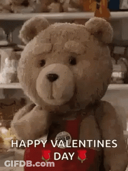 Happy Valentines Day Son Talking Bear GIF
