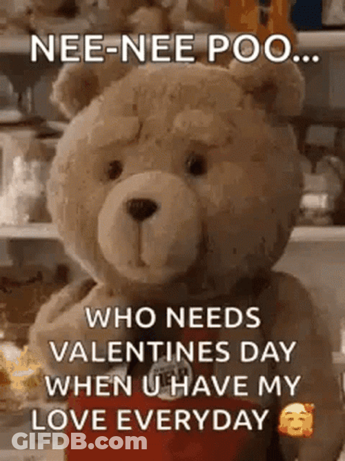 Happy Valentines Day Talking Ted GIF