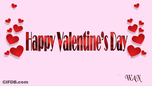 Happy Valentines Day With Hearts GIF