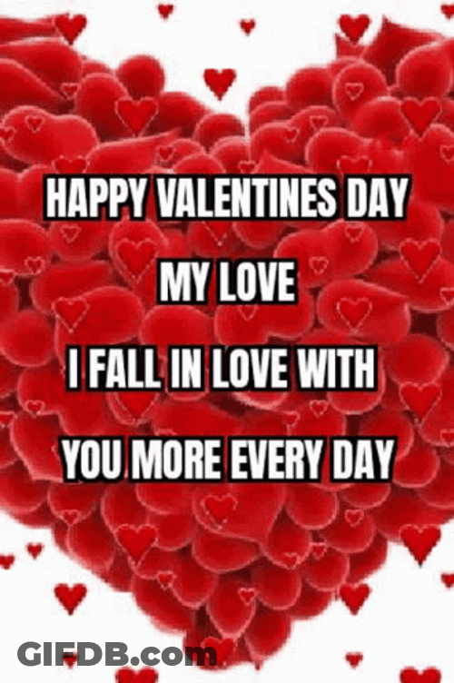 Happy Valentines Heart Bubbles GIF