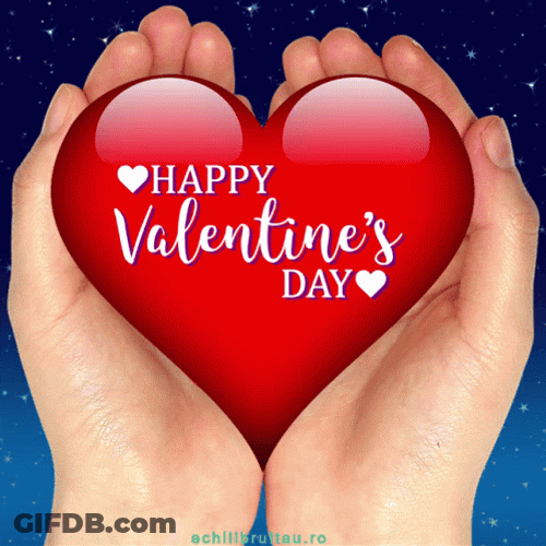 Happy Valentines Heart On Palm GIF