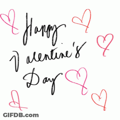 Happy Valentines Simple Text Design GIF
