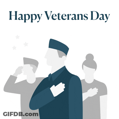 Happy Veterans Day Animated Army Navy Salute GIF
