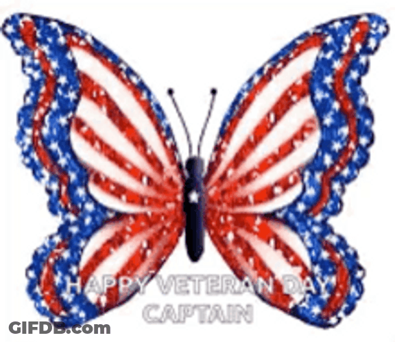 Happy Veterans Day Butterfly GIF