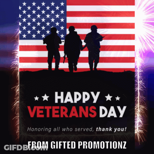 Happy Veterans Day Honoring Thank You Gifted Promotionz GIF