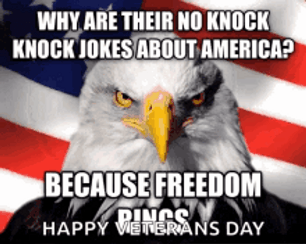 Happy Veterans Day Quote With Eagle GIF