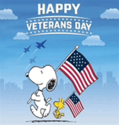 Happy Veterans Day Snoopy Meme GIF