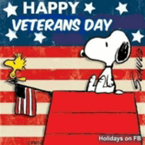 Happy Veterans Day Snoopy Meme GIF