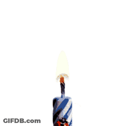 Happy Virtual Birthday Candle With Ladybug GIF