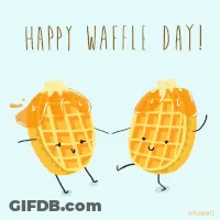 Happy Waffle Day Greeting Card With Two Waffles GIF