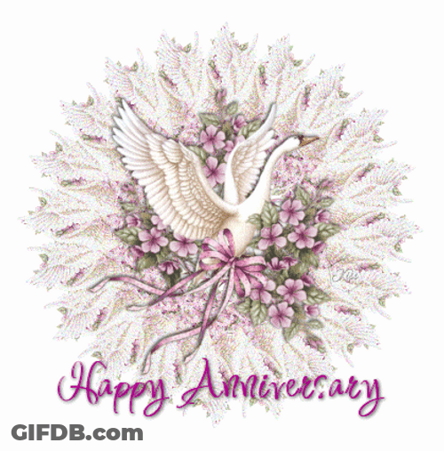 Happy Wedding Anniversary Dazzling Swan GIF