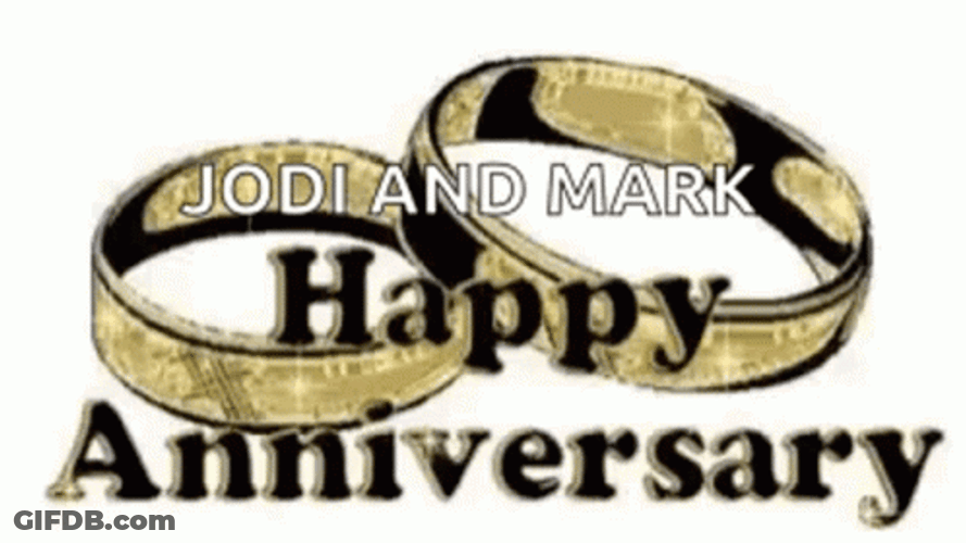Happy Wedding Anniversary Gold Rings GIF