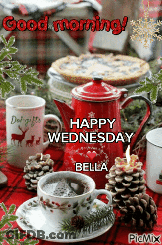 Happy Wednesday Bella Coffee Cup GIF