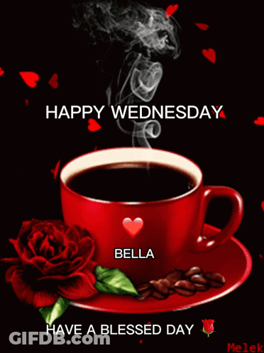 Happy Wednesday Red Coffee Cup GIF