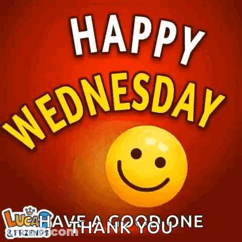 Happy Wednesday Smiley Face On Red Background GIF