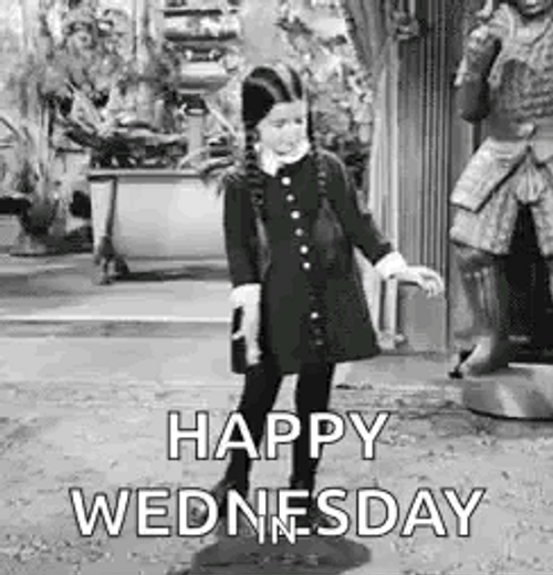 Happy Wednesday Vintage Wednesday Addams Dancing Meme GIF