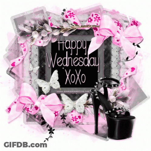Happy Wednesday Xoxo Greeting Card With High Heel GIF