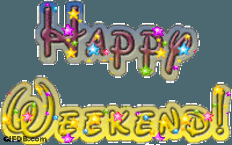 Happy Weekend Animated Text Sticker GIF