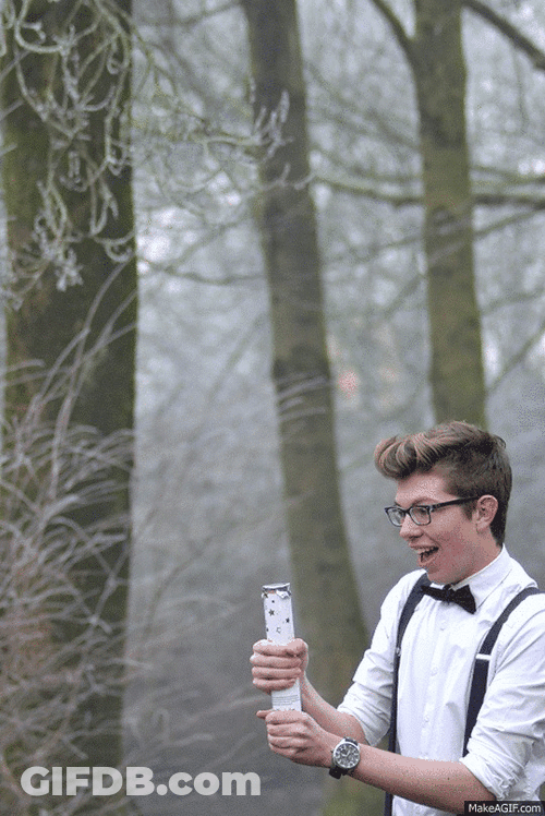 Happy Weekend Confetti Celebration In The Woods Yay GIF