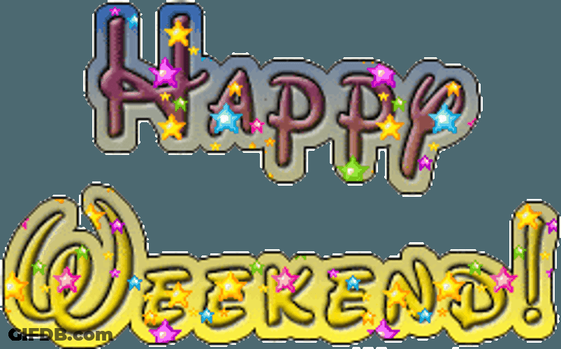 Happy Weekend Disney Font Glitters GIF
