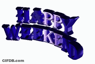 Happy Weekend In Purple Letters GIF