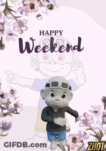Happy Weekend Monkey Greeting Card GIF