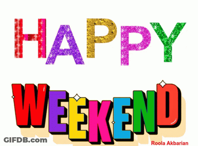 Happy Weekend Rainbow Wiggle Wave GIF
