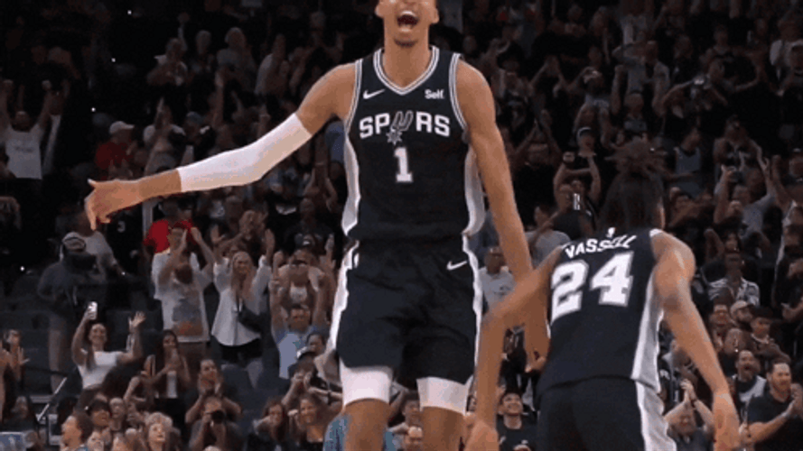 Happy Wemby Celebrating GIF