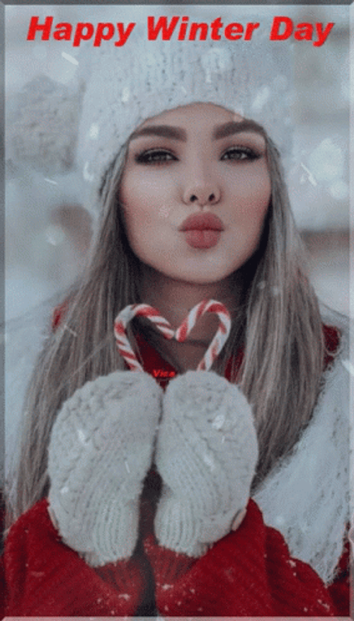 Happy Winter Saturday Duck Face Girl GIF