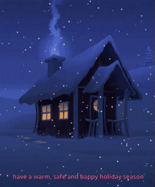 Happy Winter Saturday Snowing Winter Dark Night GIF