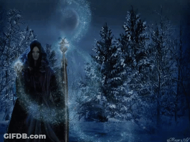 Happy Winter Solstice Witch GIF