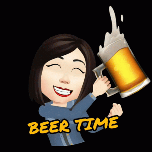Happy Woman Beer Time GIF