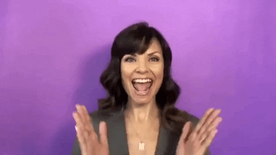 Happy Woman Clapping Screaming Yahoo GIF