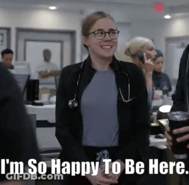 Happy Woman With Glasses And Stethoscope GIF