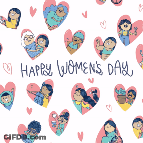 Happy Women's Day Cute Doodles GIF