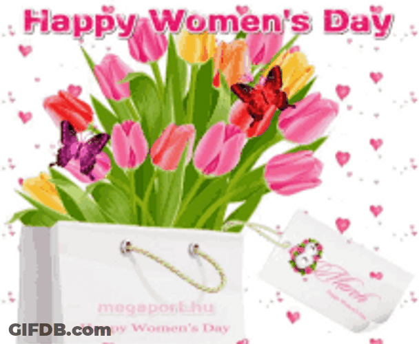 Happy Womens Day Flowers GIF