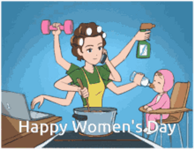 Happy Womens Day Multitasking Mom GIF