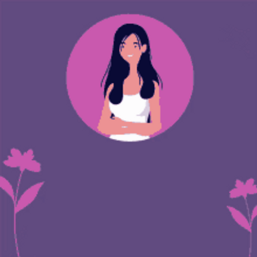 Happy Womens Day Purple Greeting GIF
