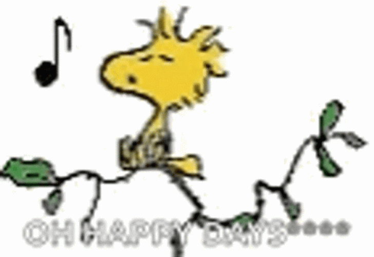 Happy Woodstock Whistling Birthday Snoopy GIF