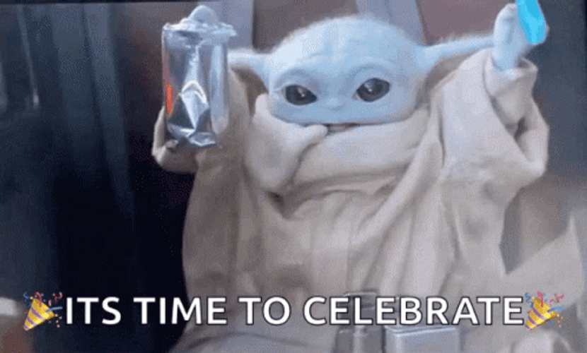 Happy Work Anniversary Baby Yoda GIF