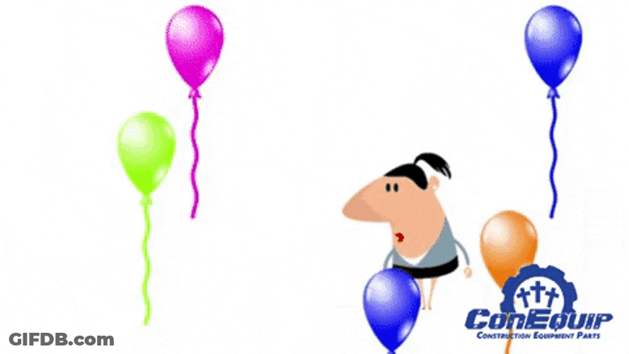 Happy Work Anniversary Balloon Surprise GIF