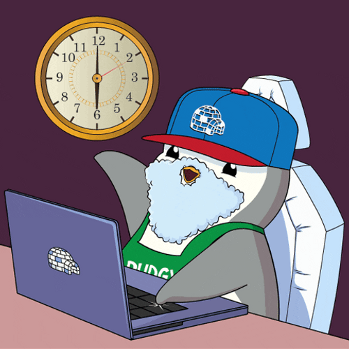 Happy Work Anniversary Busy Penguin Animation GIF