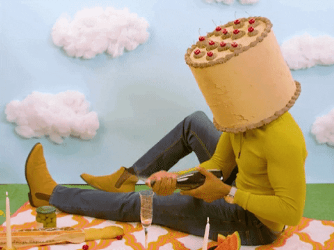 Happy Work Anniversary Cake Man GIF